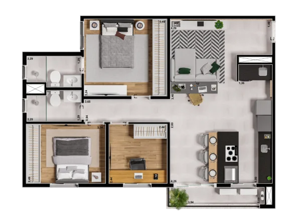 Planta 77,44m² Moove (2)